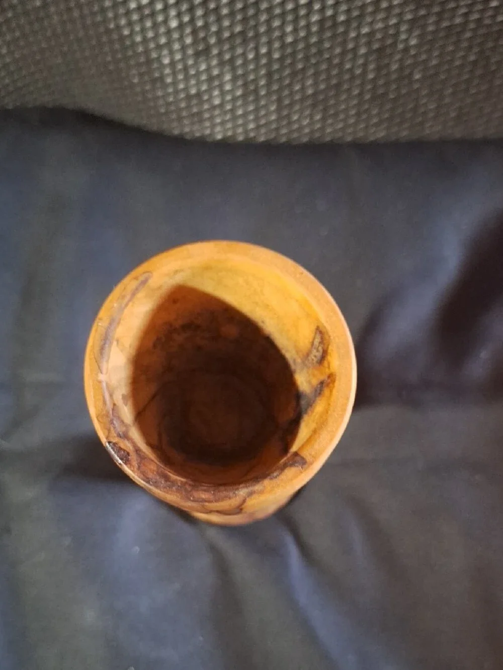 Vintage Hand Carved Olive Wood Communion Chalice Goblet